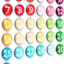 1-31 Magnetic Numbers Colored Glass Calendar Magnets for Whiteboard Dry Erase Board Fridge Schedule Refrigerator(Dark Color,0.98",Numbered)