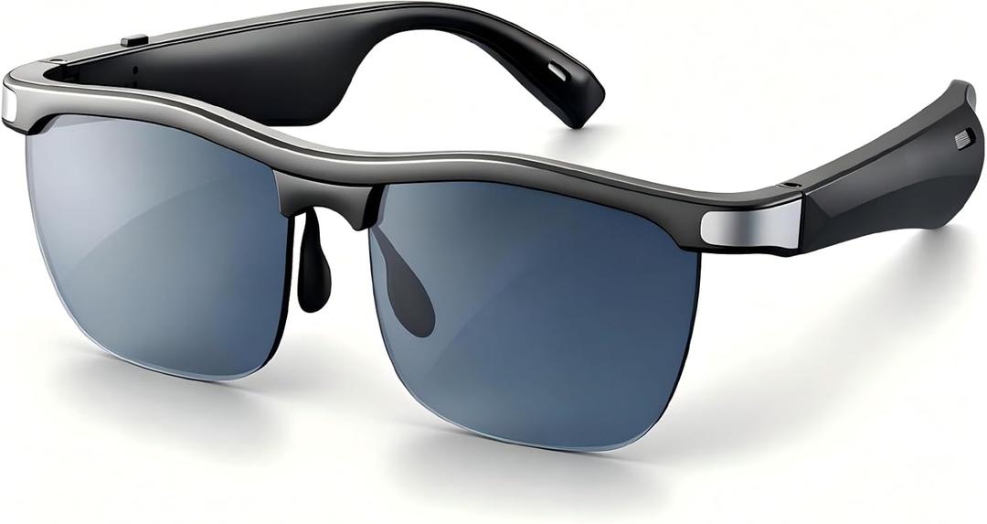 Bluetooth Sunglasses, Open-Ear Audio Glasses | UV400 Polarized Lenses, Bluetooth 5.3, 8H Playtime | Adjustable Nose Pads, Hands-Free Call for Sports Driving Cycling | Men & Women