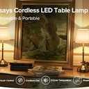 keysays 2 Pack Cordless Table Lamp, Rechargeable Desk Lamp with Fabric Shade, Battery Operated Lamp 3 Color Stepless Dimming, Small Touch Bedside Lamp Home Decor for Dining, Counter (Brushed Gold)