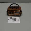 PRUNUS J-150 Portable Radio AM FM SW Bluetooth Speaker, Gifts for Dad and Mom, Retro Radios Vintage Transistor with Best Sound, Solar/D Battery Operated/USB Charging, TWS, Support TF Card/USB Playing