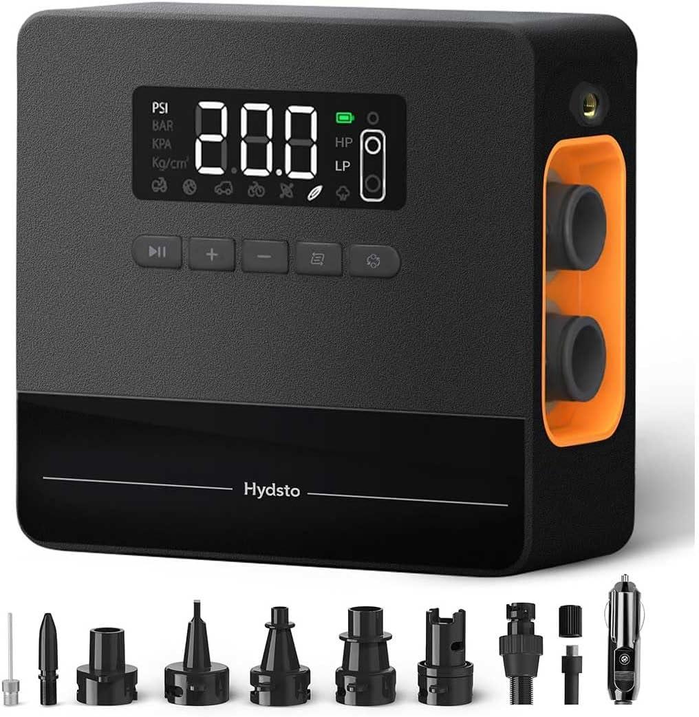 Portable Air Compressor, Air Pump for Car Tires Tire Pump for Bikes (up to 150 PSI), Electric Portable Tire Inflator Portable 12V DC Car Connector Air Compressor for Car, Motorbike, Black