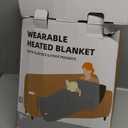 Wearable Heated Blanket with Foot Pocket & Sleeves, Electric Blanket Heated Robe for Women & Men, 5 Heat Settings, 3H Auto-Off, Machine Washable, ETL Certified, Gift-Ready, 50x70 Inches, Grey