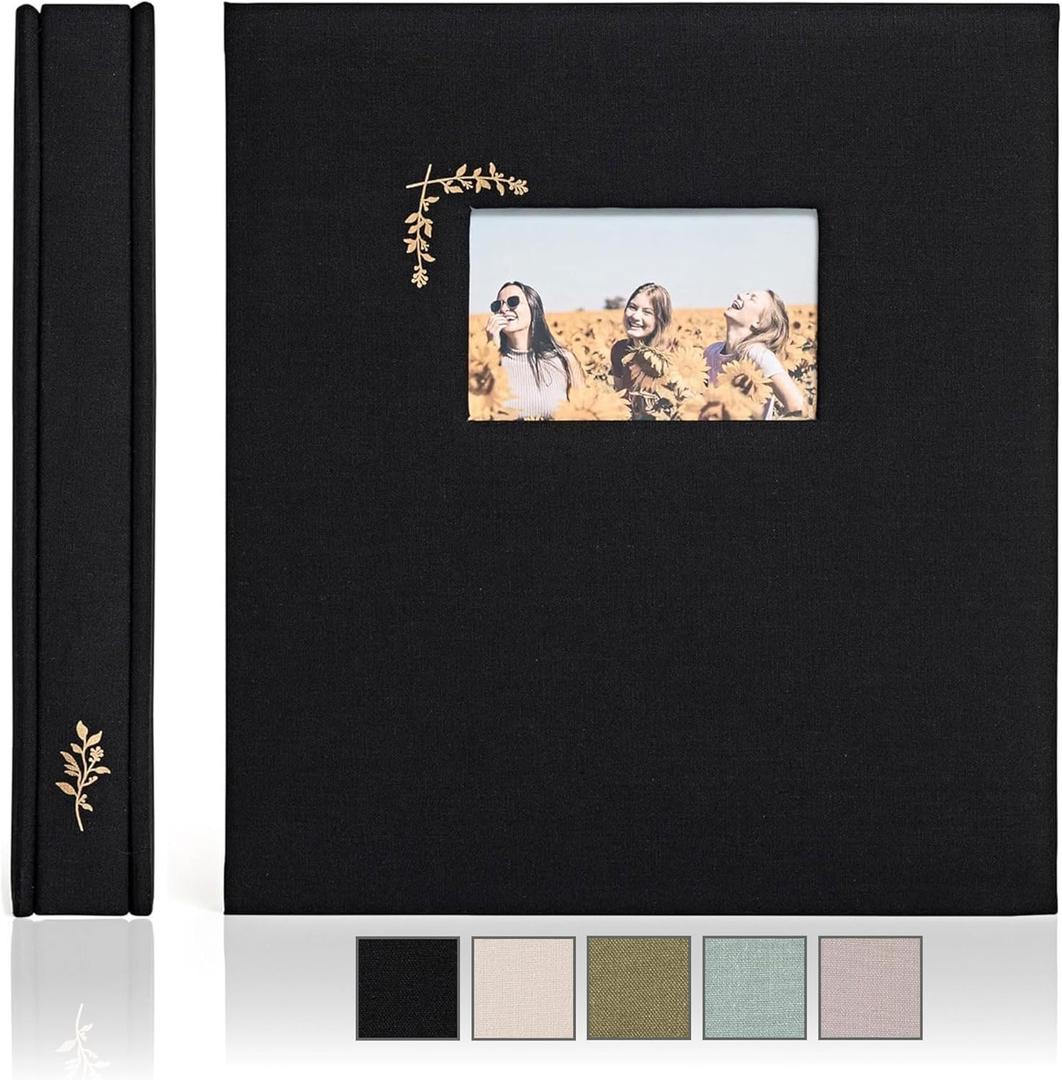 Photo Albums for 4x6 photos Holds 500 - Premium Photo Album with 500 Picture Pockets - Acid Free Photo Album for Wedding, Birthday, Baby (Black With Window)