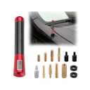 BESULEN Car Short Antenna, 3.1 Inch Carbon Fiber American Flag Aluminum Auto Radio Antenna for AM/FM Reception, Universal Replacement Car Antenna with 9 Adapters, 2 Screws, 2 Rubber Rings (Red)