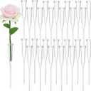 Tessco for you 90 Pcs Floral Water Tubes 6 Inch Floral Tubes Plastic Flower Supplies for Fresh Flowers with Rubber Cap for Flower Stem Arrangements Florist Supplies (Clear)
