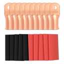 10pcs 1/0 Awg - 1/4" (M6) Sanuke Wire Lugs Ring Terminal Connectors Ends Heavy Duty for Battery Cable Lug Wire Electrical Eyelets with 3:1 Dual Wall Adhesive Heat Shrink (Bare Copper)