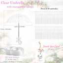 50 Pack Wedding Clear Umbrella Bulk for Rain, Transparent POE Auto Open,Large Windproof Stick Umbrellas with White J-Hook Handle for Guests, Wedding Bride Groom Photography, Prom, Graduation, Golf, Parties, Transparent Umbrella.
