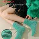 AIVEI Sparkly Fuzzy Socks for Women Men, Christmas Gifts Stocking Stuffers, Funny Cute Crazy Fluffy Plush Slipper Socks for Girls Boys 3 Pairs