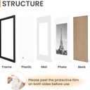 upsimples 11x14 Picture Frame Set of 5, Display Pictures 8x10 with Mat or 11x14 Without Mat, Wall Gallery Photo Frames, Black