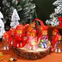 GLEAVI 12pcs Christmas Fillable Bell Ornaments, 50ml Clear Plastic Booze Balls with Screw Caps & Red Ribbons, Fillable Ball Bottles for Drinks, Candy & DIY Xmas Party Decorations