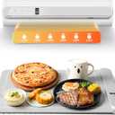 Warming Mat for Food Small Warming Tray with 6 Temp & 6H Timer, 300W Full Surface Heating, Waterproof Foldable Hot Plate for Countertop, Apartment/Dorm Use, New Light Gray