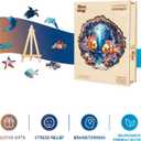 Wooden Puzzles for Adults - Clownfish Journey Wooden Jigsaw Puzzle, Unique Animal Shaped Wood Puzzles Adult, Christmas Birthday Gifts for Friends/Family, Home Decor 11.4 * 11.2in 195pcs (Medium)