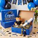 Eersida 6 Pack Graduation Cap Gift Boxes 2026, 14 x 9 x 4 Inch Large Corrugated Keepsake Box Congrats Grad Candy Card Storage High School College Graduation Party Favors Gift for Girls Boy (Navy Blue)