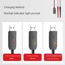 Walkie-Talkie USB Charger - Compatible with Baofeng UV-5R, UV-82, and BF-888S Two-Way Radio transceivers. Charging Clip with Indicator Light (3.7V-7.4V) - 2 Packs