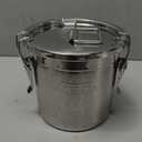 DYNAMI 304 Stainless Steel Airtight Canister, 3.2Gal Canisters Container with Lids and Sturdy Locking Clamp,Bucket Food Storage Containers Airtight for Rice, Flour, Grain, Coffee Bean(12L)