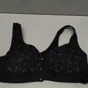 Daisy Bras for Older Women No Underwire Front Closure Comfort Senior Wireless Snap Closing Bra, Black, 42B