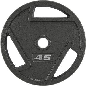 Signature Fitness Cast Iron Plate Weight Plate for Strength Training and Weightlifting, Olympic or Standard, Multiple Sizes (Black)