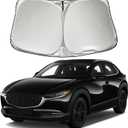 Car Windshield Sun Shade Sunshade for Mazda 3 Mazda3 2026 2025 2024 2023-2019 Hatchback/Sedan Accessories, Foldable Car Front Window Sun Shield Visor with Storage Bag