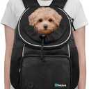 PetAmi Adjustable Dog & Cat Chest Carrier Backpack, Ventilated for Hiking, Camping & Travel, Max 10 lbs, Black