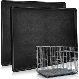Cunno 2 Pcs Replacement Dog Crate Pan Tray Kennel Bottom Tray Replacement Plastic Bottom Pan for Dog Crate, Black(36")