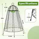 20" Tall Garden Cloches for Plants,12" Dia Extra Large Chicken Wire Cages,12-Pack Rustproof Metal Plant Protectors with Stakes, Heavy-Duty Fine Mesh Cloches for Outdoor Vegetables and Flowers (Black)