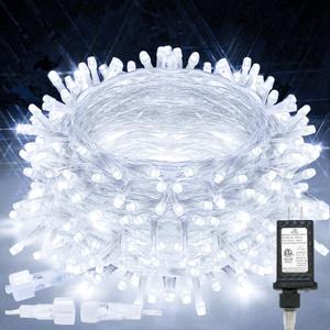 suddus 66ft 200 LED White String Lights with Timer, 12 Modes Christmas Fairy Lights Plug in, Connectable Indoor/Outdoor White Twinkle Lights for Xmas Tree, Bedroom, Garden, Wedding, Party Decorations