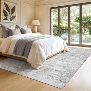 8x11 Area Rugs for Living Room: Washable Non Slip Soft Gray Carpet