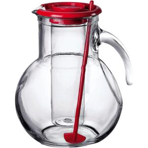 Bormioli Rocco Kufra Jug with Ice Container, Red Lid, 72 3/4 Ounce