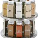 Juvale 2-Tier Lazy Susan Spice Rack Organizer for Cabinet - 10.5 in, Stainless Steel - Kitchen Countertop Organizer & Spice Carousel for Pantry Organization