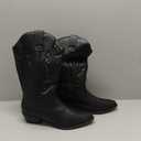 DREAM PAIRS Women's Cowboy Boots Mid Calf Cowgirl Boots Embroidery Stitched Western Boots (6, All Black)