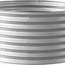 3 x Land Guard 2 x 2 x 2ft Galvanized Raised Garden Bed Kit, Round Galvanized Planter Raised Garden Boxes Outdoor, Large Metal Raised Garden Beds for Vegetables, Silver