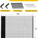 Temporary Fence with Posts, 3'x50' Plastic Fencing Garden Fence Animals Barrier with Fiberglass Stake Windbreak Rope, Portable Snow Fences, Fencing for Dogs Outdoors Backyard (Black)
