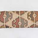 Acacia Wood Kilim Jute Fabric Decorative Upholstered Bench | Southwestern Pattern Wooden Ottoman with Turned KD Legs for Living Room, Bedroom, End of Bed, Hallway & Entryway