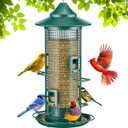 Jarkyfine Metal Mesh Tube Bird Feeder for Outdoors Hanging  Squirrel Chew Proof Bird Feeders for Outside, RustProof, 2LB Large Capacity, Easy to Refill, for Finch Cardinal, Gifts for Bird Lovers