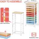 SYKIARIOL Rolling Cart with Drawers, Rainbow | Rolling Cart for Craft Storage, Storage Cart with Lockable Wheels and Wooden Tabletop for Classroom, Office, Living Room, Size: 10-Drawers, Drawer dimension: 12.6“D x 10.9"W x 2.76"H