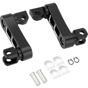 Motorcycle Male Mount Foot Peg Extensions Passenger Highway Pegs Clamp Support Brackets Adjustable Black White Replacement for Harley Dyna Softail Touring Sportster Road King Street Glide