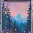 LUHOURI for iPhone 17 Pro Case, Wireless Charging Compatible, Dual-Layer - Soft Silicone Inner + Hard Outer Shell, Cute Wildflower Design, Protective Phone Cover for Women - Twilight Mountain Floral