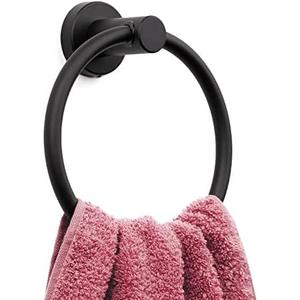 MARMOLUX ACC Matte Black Towel Ring - SUS304 Stainless Steel Wall Mounted Hand Towel Holder for Bathroom - Kitchen & Bathroom Towel Rack - Black Towel Hanger - Bathroom Towel Holder - Hand Towel Rack