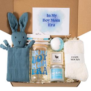 New Mom Gifts, Baby Shower Gifts for Boys, New Mom Gift Basket After Birth, Pregnancy Gifts for First-Time Mom, Expecting Mom, New Mom Care Package After Baby, Postpartum Gifts for Mom, Boy Mom Gift (blue)