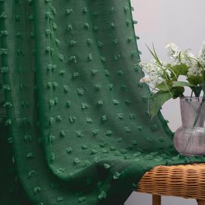 KOUFALL Dark Emerald Green Christmas Curtains for Living Room 96 Inch Long 2 Panel Set Sheer Vintage Moody Curtains for Bedroom Dining Room Cortinas De Navidad para Sala Navideas