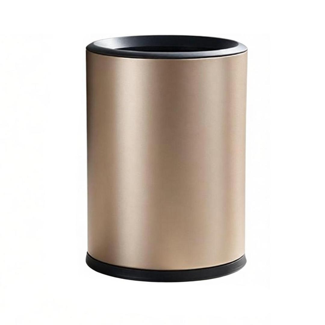 Trash Brushed Trash Can Stainless Steel Bathroom Garbage Bin Lid Brushed Metal Wastebasket Dustbin for Kitchen