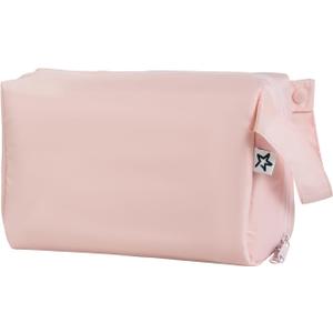 Tiny Twinkle Waterproof Travel Toiletry & Makeup Bag Organizer | Makeup Pouch with Multiple Compartments & Snap Handle for Travel | Gift for Teen Girls and Women (Rose)