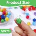 PEOVLVN 500 Pcs Glitter Pom Pom Balls, 0.6inch Small Pom Poms for Crafts Fluffy Puff Balls Multicolor Pompoms for Art Crafts DIY Projects Holiday Party Home Decorations