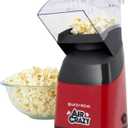 West Bend Air Crazy Hot Air Popcorn Popper Machine for Healthy Snacking with No Oil, Includes Dual-Purpose Measuring Cup & Butter Melter, 4-Quart, Red