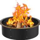 36 Inch Inner Round Fire Pit Ring Insert for Outside Wood Burning, 40 Inch Outer 36 Inch Inner DIY Outdoor Fire Pit Liner Ring for Garden, Patio, Backyard or Camping, 1.5mm Thick Metal Steel