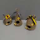 Rustic Bumble Bee Hive Decor - 3 Pack Natural Bee House, Spring/Summer Farmhouse Kitchen Table Tiered Tray Decor