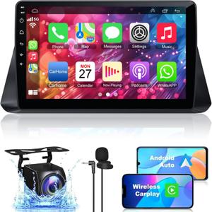 10.2 Inch Android Car Stereo for Honda Accord 2008-2013 with Wireless CarPlay&Android Auto, HD Touchscreen Bluetooth5.2 Radio Supports GPS/WiFi/FM Radio/SWC+HD Backup Camera/MIC/DSP