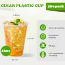Lilymicky 260 Pack 16 oz Clear Plastic Cups, Cold Disposable Plastic Drinking Cups for Parties, Picnic, BBQ, Travel, and Events
