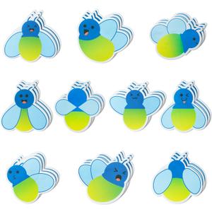 2 x ANGOLIO Cute Firefly Sticky Notes 600 Sheets Spring Easter Insect Animals Firefly Shape Sticky Notes Pads Cartoon Memo Self Adhesive to Do List for School Office Classroom Home Student Supplies
