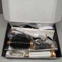 6 in ONE Hair Dryer Brush, Blow Dryer Curling Wand Hair Styling Tools Set, Ionic Hot Air Massage Oval Blowout Hair Dryer, Left&Right Hair Styler (Light White)